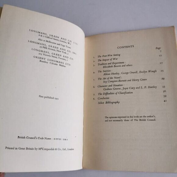 1951 The Novel 1940-1950 PH Newby Publ. British Council Literary Study Post-War - Picture 6 of 8
